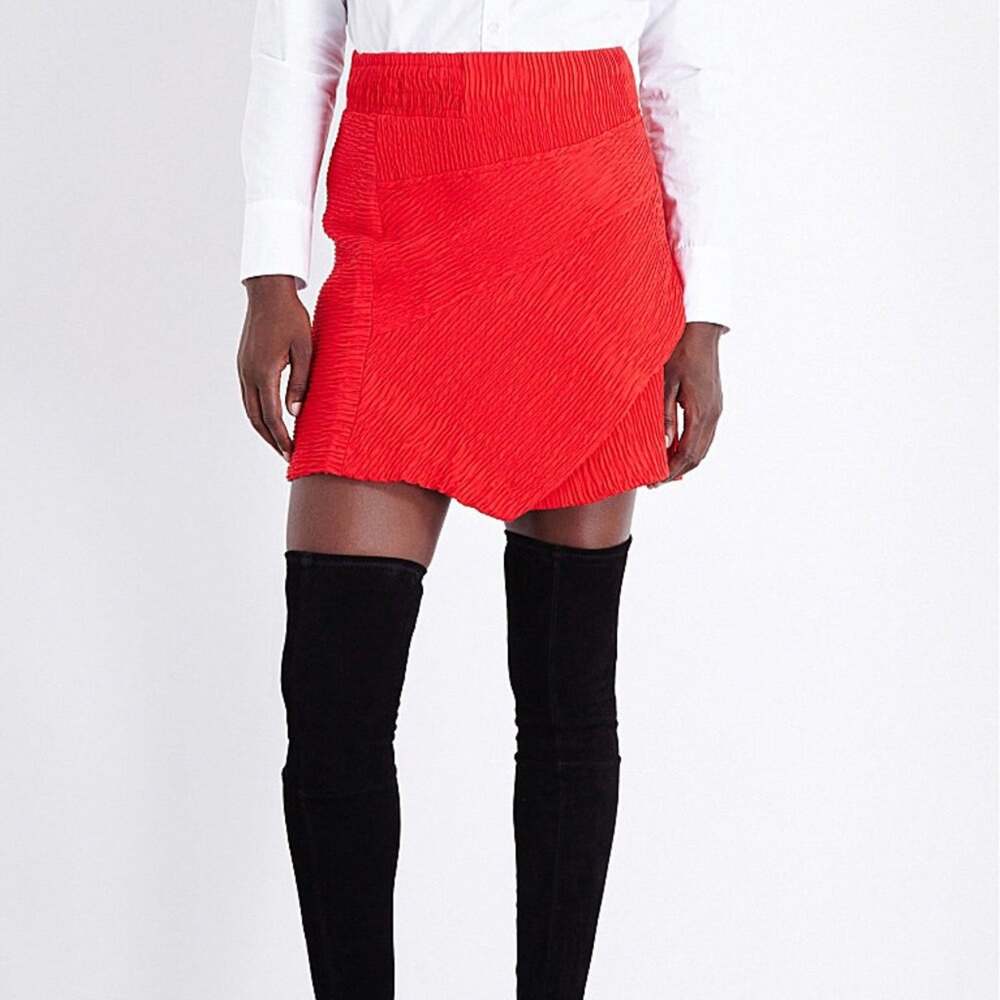 Maje Jario Red Textured Mini Skirt